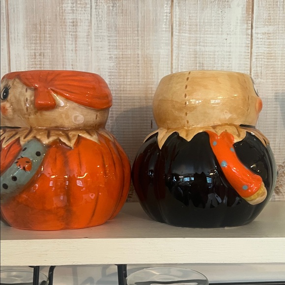Scarecrow Mugs with Crow Detail Vintage Fall Halloween Decoration‎ Set - Picture 8 of 10
